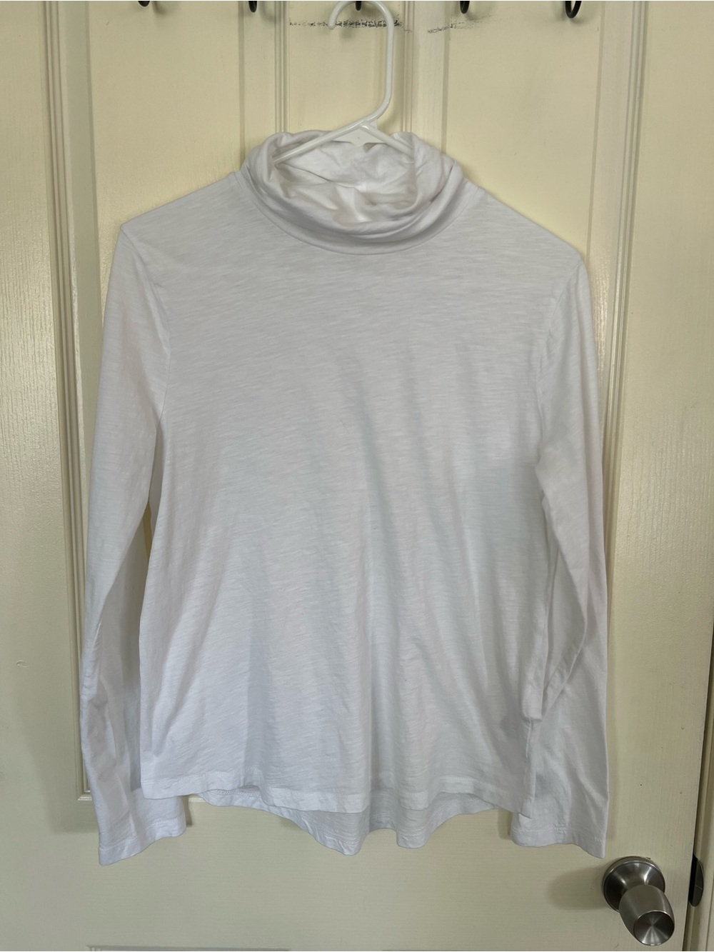 Madewell White Cotton Slub Turtleneck Swing Top Size L